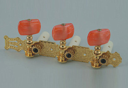 Alice AO-020B2P - Комплект колковой механики на планке, позолоченный