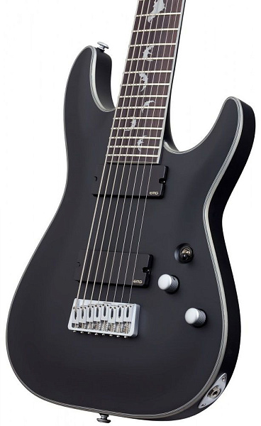 Электрогитара SCHECTER [DAMIEN PLATINUM-8 SBK] электрогитара 8-струнная, корпус: красное дерево, гриф: клен, накладка: палисандр, 24 лада, цвет: Satin Black (SBK)