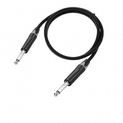 SHNOOR IC124-JMJM-B-7.5m Инструментальный кабель про-уровня с чёрными разъёмами 1/4" TS Jack (моно)