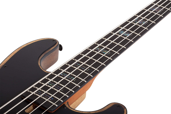 Бас-гитара SCHECTER [MODEL-T 5 EXOTIC BLACK LIMBA BL] бас-гитара 5-струнная, корпус: черная лимба, гриф: обожжёный клен, накладка: черное дерево, 21 лад, цвет: Black Limba (BL)
