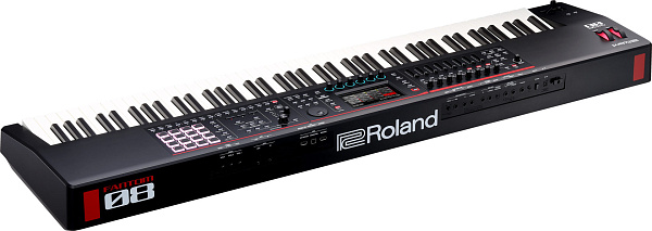 Синтезатор/рабочая станция ROLAND [FANTOM-08] с 88-клавишной взвешенной клавиатурой (PHA-4 Standard), движком ZEN-Core/SuperNATURAL. Более 3 500 тембров, 16 RGB-пэдов, сенсорный экран 5,5", секвенсор, семплер, драм-машина TR?808. Вес: 14,8 кг.