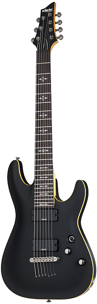 Электрогитара SCHECTER [DEMON-7  ABSN] электрогитара 7-струнная, корпус: липа, гриф: клен, накладка: венге, 24 лада, цвет: Aged Black Satin (ABSN)