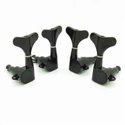 PAXPHIL JB-150-BK Колки для бас-гитары, 2+2, чёрные (в комплекте 4 втулки, 4 шайбы, 4 шурупа)