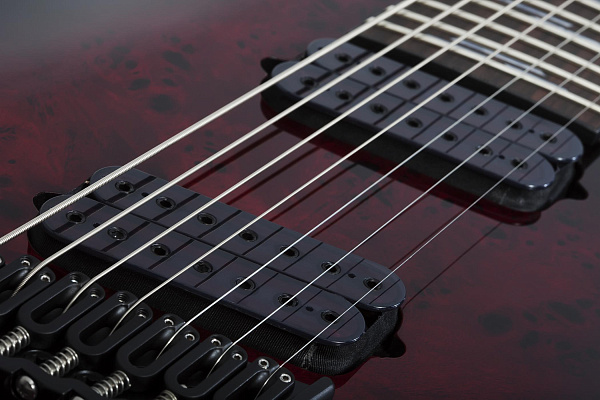 Электрогитара SCHECTER [OMEN ELITE-7 MS  BCHB] электрогитара 7-струнная, мультимензур, корпус: красное дерево, топ: кап, гриф: клен, накладка: палисандр, 24 лада, цвет: Black Cherry Burst (BCHB)