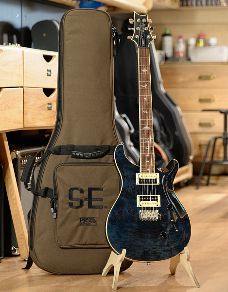 PRS SE CUSTOM 24 EXOTIC TOP POPLAR BURL WHALE BLUE - Электрогитара 