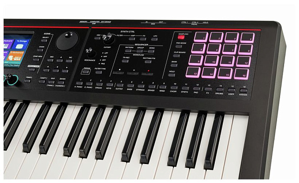 Синтезатор/рабочая станция ROLAND [FANTOM-06] с 61 клавишей (чувствительными к скорости нажатия), генератором ZEN-Core/SuperNATURAL, более 3 500 тембров. Есть сенсорный экран, 16 пэдов с RGB-подсветкой, секвенсор, арпеджиатор, аудиоинтерфейс, MIDI. Вес: