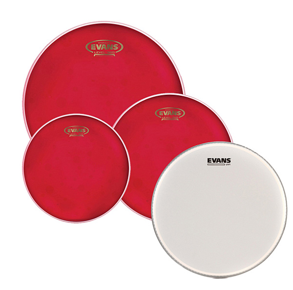 Evans EPP-HRUV1-S Hydraulic Red Standard - Набор пластиков для малого и том барабана (12, 13, 16)+14
