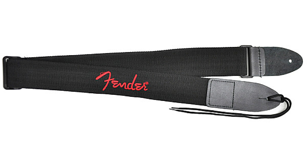 Fender black\red Logo ремень д\гитары черно-красный