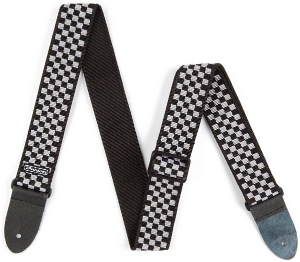 DUNLOP D3831BK DUNLOP CLASSIC BLACK/WHITE CHECK STRAP - Ремень для гитары