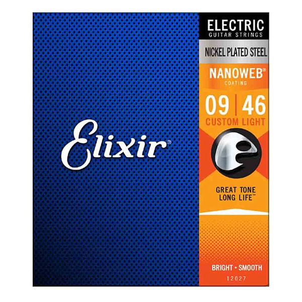 Elixir 12027 NanoWeb - Струны для электрогитары 9-46, Custom Light