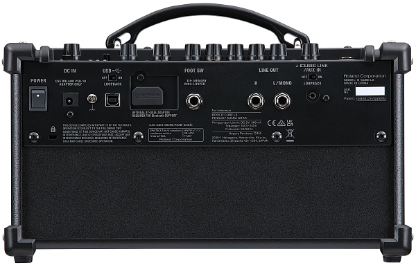 Компактный гитарный комбоусилитель BOSS [D-CUBE-LX] Dual CUBE LX, 10 Вт(5+5 В), процессор эффектов, питание от блока питания или 8 батарей AA, Drum машина, Looper, USB интерфейс