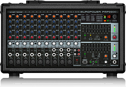 Behringer PMP2000D - микшер-усилит, 2x500 Вт на 8 Ом (2 x 1000 Вт на 4 Ом),14 каналов