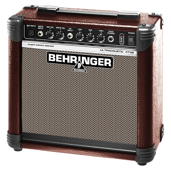 Behringer AT108 - комбо для акустич инструм, 15 Вт, динамик 8", эквалайзер, микрофонный/CD вход