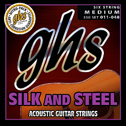 GHS STRINGS 350 SILK&STEEL набор струн для акустической гитары, 11-48