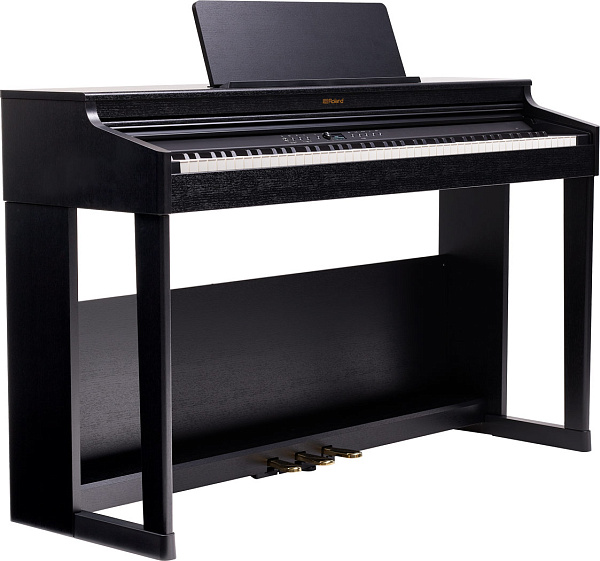 Цифровое пианино ROLAND [RP701-CB] корпусное, клавиатура PHA-4, покртиые клавиш под слоновую кость,  324 тембра, полифония - 256 голосов, функция обучения, 3 педали, 2 выхода на наушники,  цвет Contemporary Black.