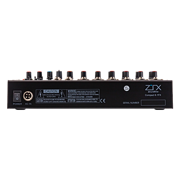 ZTX audio Compact 6.1Fx - микшерный пульт 6mono,1stereo каналы с MP3/DSP/BT