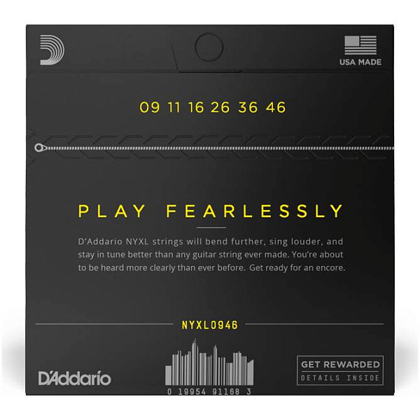 D'Addario NYXL0946 - Струны для электрогитары (9-46), никелированные, Super Light top/Regular bottom