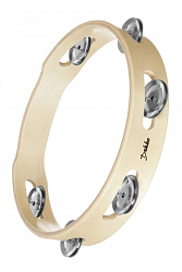 DEKKO T9-6 - Тамбурин деревянный, диаметр 22 см, деревянный корпус, 6 пар тарелочек