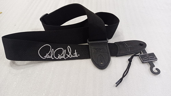 PRS Poly Strap, Signature Silver, Black - Ремень для гитары