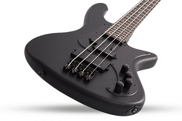 Бас-гитара SCHECTER [STILETTO STEALTH-4 SBK] бас-гитара 4-струнная, корпус: липа, гриф: клен, накладка: палисандр, 24 лада, цвет: Satin Black (SBK)