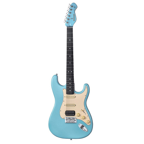 Mooer MSC10 Pro Daphne Blue - Электрогитара Stratocaster с чехлом, цвет голубой