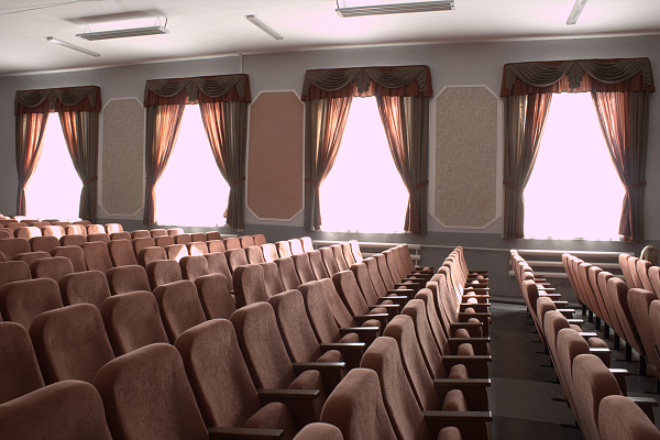 Комплект одежды сцены и занавесей на окна и двери зала №1