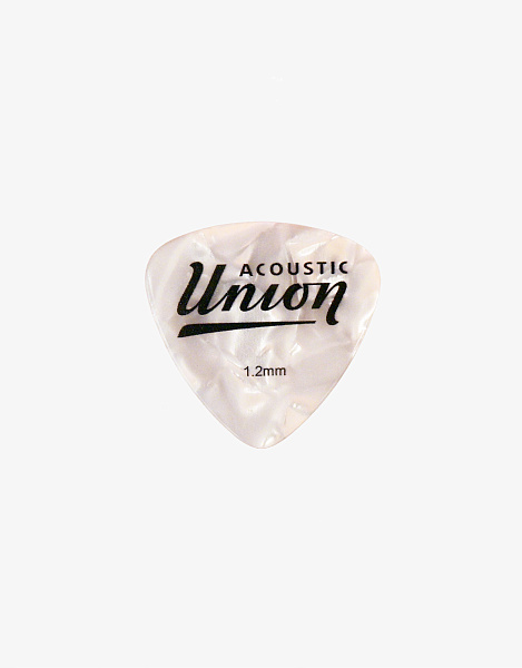 Acoustic Union AUWP-12 - Медиатор треугольный 1,2мм, White Pearloid/белый