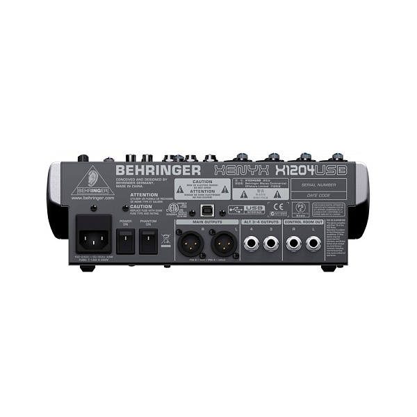 Behringer X1204USB - Микшерный пульт, USB, 4 моно, 2 стерео,2 AUX-шины
