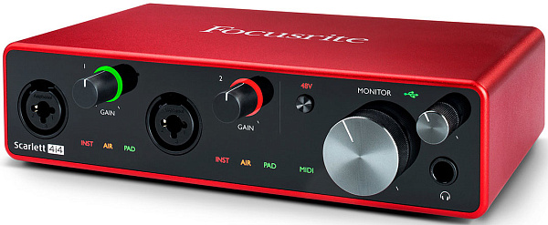 FOCUSRITE Scarlett 4i4 3rd Gen - Аудиоинтерфейс USB, 4 входа/4 выхода