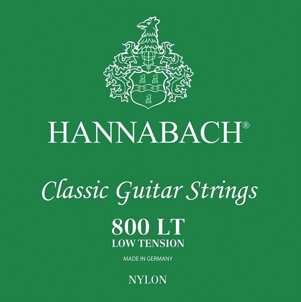 Hannabach 800LT Green SILVER PLATED - Комплект струн для классической гитары, нейлон/посеребренные
