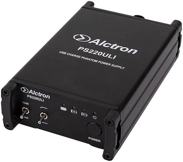 ALCTRON PS220ULI Блок фантомного питания для микрофонов 48В, с аккумулятором,...