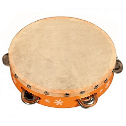 FLIGHT FT 8-5O Тамбурин с 5 джинглами. Размер: 8' (20см). Состав: дерево, металл. Цвет: оранжевый.
