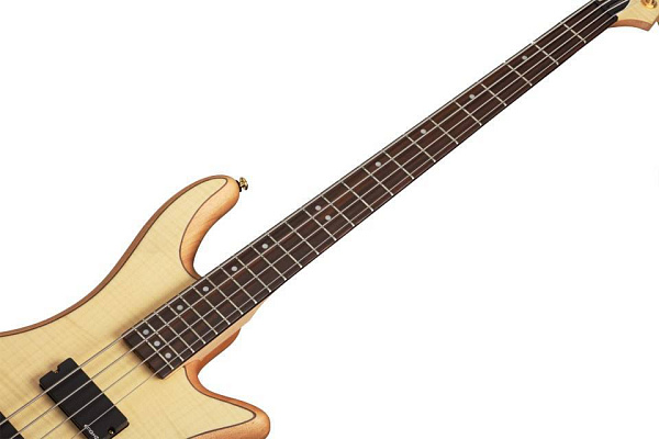 Бас-гитара SCHECTER [STILETTO CUSTOM-4 NAT] бас-гитара 4-струнная, корпус красное дерево, топ: волнистый клен, гриф: клен/орех, на болтах, накладка: палисандр, 24 лада, цвет Natural Satin (NAT)