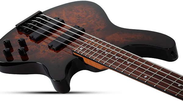 Бас-гитара SCHECTER [C-5 STANDARD TB] бас-гитара 5-струнная, корпус: красное дерево, топ из капа, гриф: печеный клен, накладка: палисандр, 24 лада, цвет Tobacco Burl (TB)