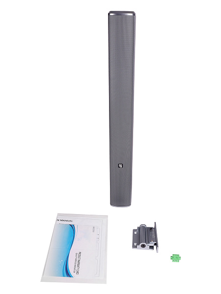 Звуковая колонна Intrend [ITSPK-CL425PD-G] активная 4x2,5", 60 Вт, вход DANTE, питание POE+, SPL 109dB, 106Hz~18kHz, 120°х20° (HхV), вес 3.4 кг, цвет угольный металлик, крепление в комплекте, (цена за 1шт., в упаковке 2 шт.)