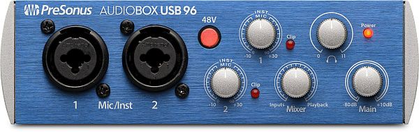 PRESONUS AUDIOBOX USB 96 аудио/MIDI интерфейс 2х2 для РС или МАС 24бит/96кГц, ПО Studio One Artist