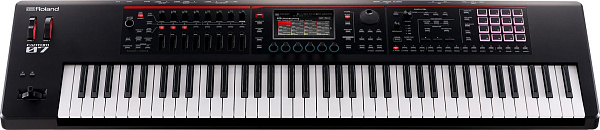 Синтезатор/рабочая станция ROLAND [FANTOM-07] с 76 клавишами (чувствительными к скорости нажатия), генератором ZEN-Core/SuperNATURAL, более 3 500 тембров. Есть сенсорный экран, 16 пэдов с RGB-подсветкой, секвенсор, арпеджиатор, аудиоинтерфейс, MIDI