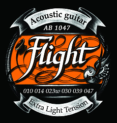 FLIGHT AB1047 Струны для акустической гитары, 10-47, натяжение Extra Light, фосфорная бронза