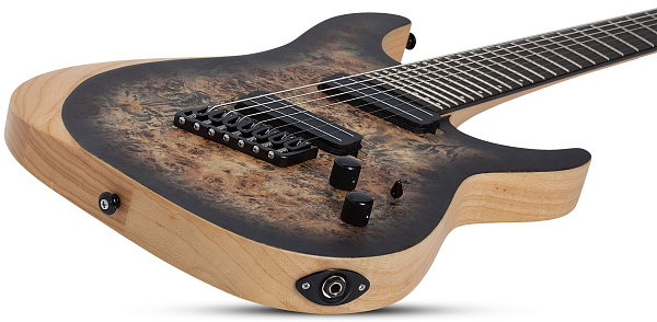 Электрогитара SCHECTER [REAPER-7 MULTI-SCALE CB] электрогитара 7-струнная, мультимензур, корпус: болотный ясень, топ: кап, гриф: клен, накладка: черное дерево, 24 лада, цвет: Satin Charcoal Burst (CB)