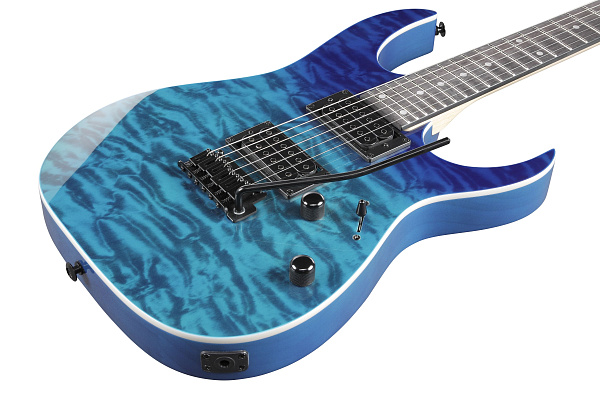IBANEZ GRG120QASP-BGD - Электрогитара Superstrat, цвет Transparent Blue/синий гардиент