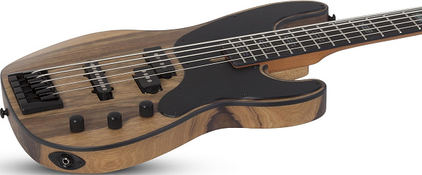Бас-гитара SCHECTER [MODEL-T 5 EXOTIC BLACK LIMBA BL] бас-гитара 5-струнная, корпус: черная лимба, гриф: обожжёный клен, накладка: черное дерево, 21 лад, цвет: Black Limba (BL)