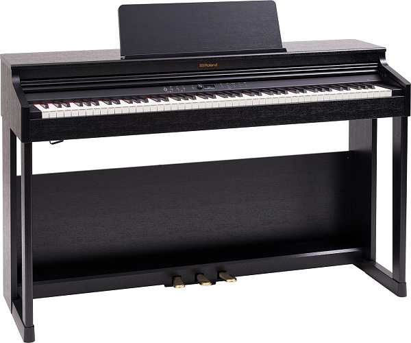 Цифровое пианино ROLAND [RP701-CB] корпусное, клавиатура PHA-4, покртиые клавиш под слоновую кость,  324 тембра, полифония - 256 голосов, функция обучения, 3 педали, 2 выхода на наушники,  цвет Contemporary Black.
