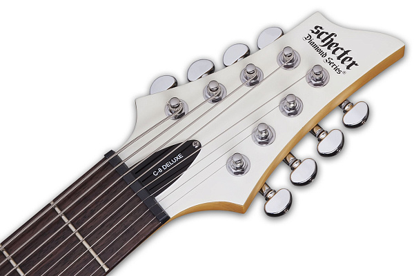 Электрогитара SCHECTER [C-8 DELUXE SWHT] электрогитара 8-струнная, корпус: липа, гриф: клен, накладка: палисандр, 24 лада, цвет: Satin White (SWHT)