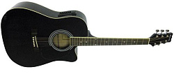 Martinez FAW-702 CEQ/TBK Электроакустическая гитара, цвет прозрачный черный.