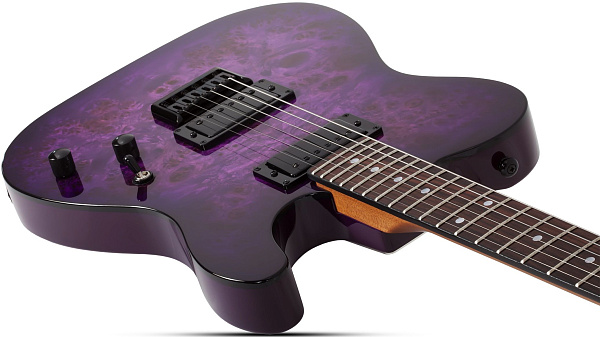 Электрогитара SCHECTER [PT STANDARD PBB] электрогитара 6-струнная, корпус: красное дерево, топ из капа, гриф: печеный клен, накладка: палисандр, 22 лада, цвет Purple Burst Burl (PBB)