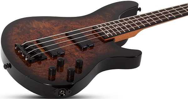 Бас-гитара SCHECTER [C-4 STANDARD TB] бас-гитара 4-струнная, корпус: красное дерево, топ из капа, гриф: печеный клен, накладка: палисандр, 24 лада, цвет Tobacco Burl (TB)