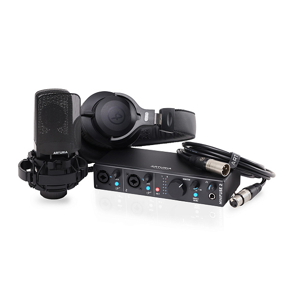 Arturia MiniFuse Recording Pack Black - USB Аудиоинтерфейс, студийный комплект, цвет чёрный