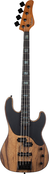 Бас-гитара SCHECTER [MODEL-T 4 EXOTIC BLACK LIMBA BL] бас-гитара 4-струнная, корпус: черная лимба, гриф: обожжёный клен, накладка: черное дерево, 21 лад, цвет: Black Limba (BL)