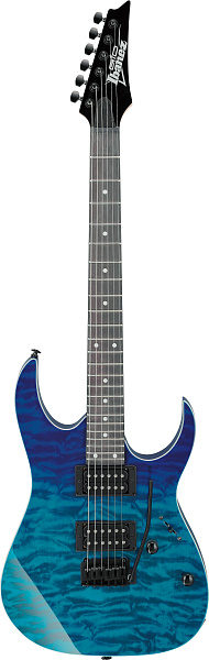 IBANEZ GRG120QASP-BGD - Электрогитара Superstrat, цвет Transparent Blue/синий гардиент