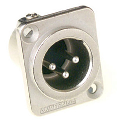 Разъем XLR (AC3MMDZ BULK)  XLR 3 штекер на панель D-типа